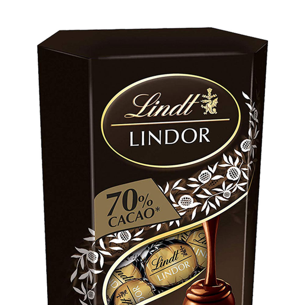 【直营】lindt瑞士莲软心70%特浓黑巧克力200g原装进口零食糖果