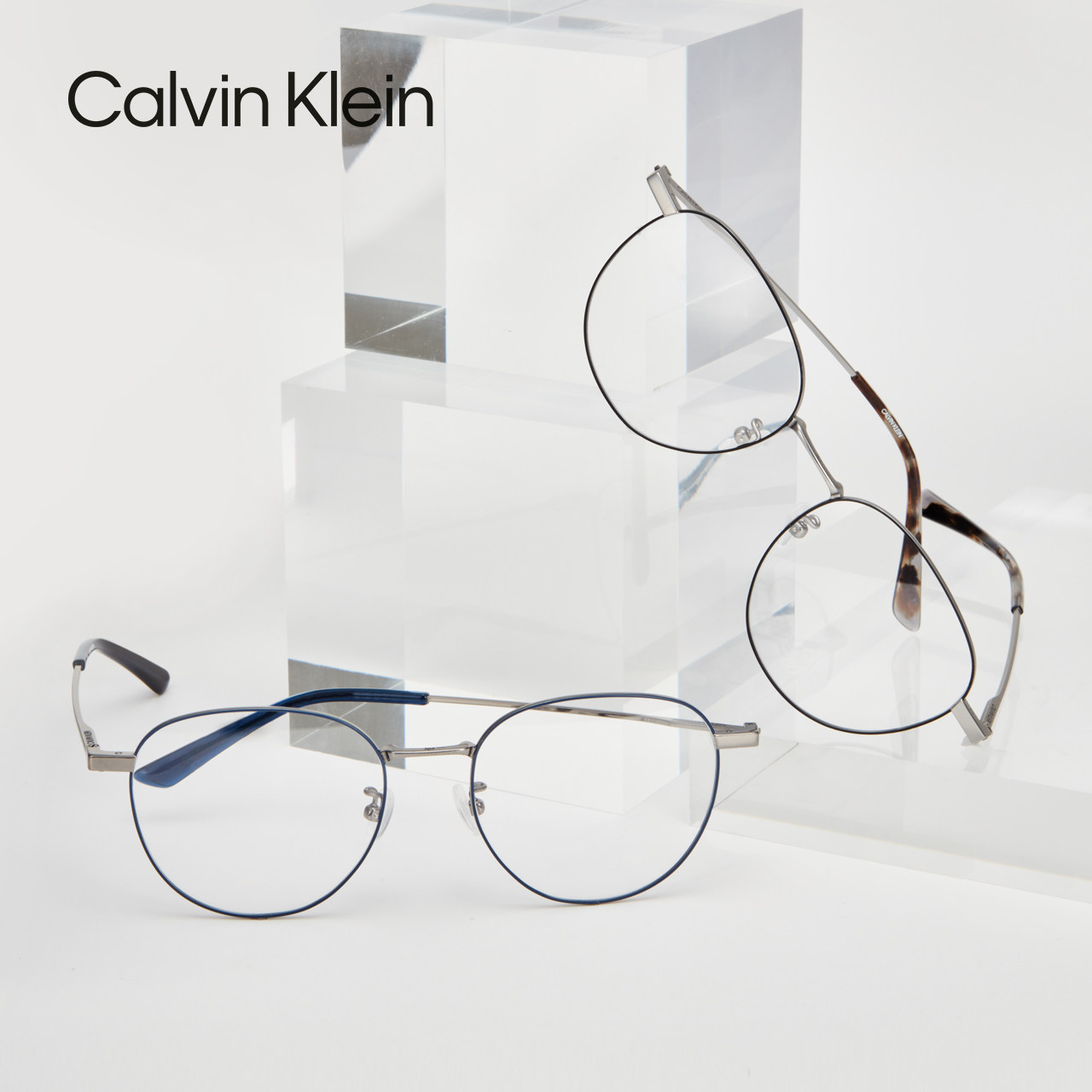 自营calvinkleinck正品复古圆框眼镜架眼镜镜框眼镜架