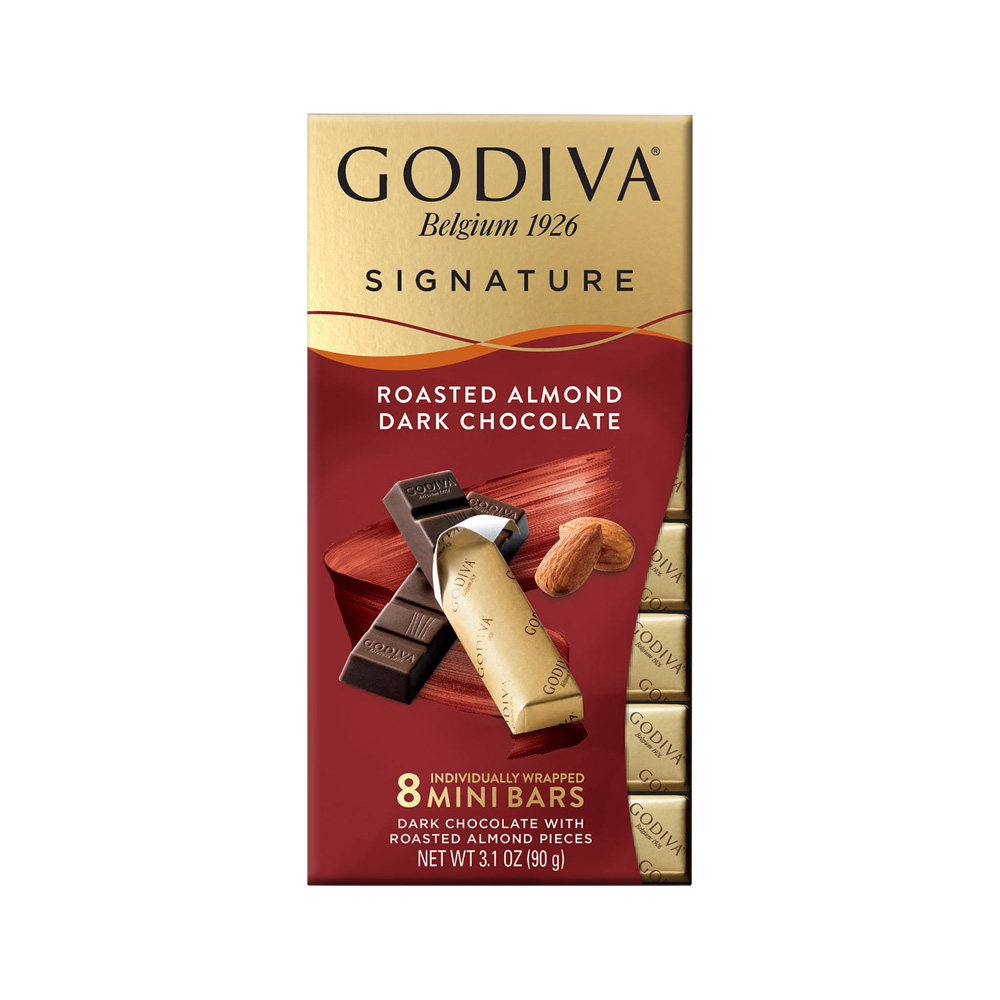 巧克力土耳其进口godiva歌帝帝梵迷你条烤杏仁海盐黑巧克力