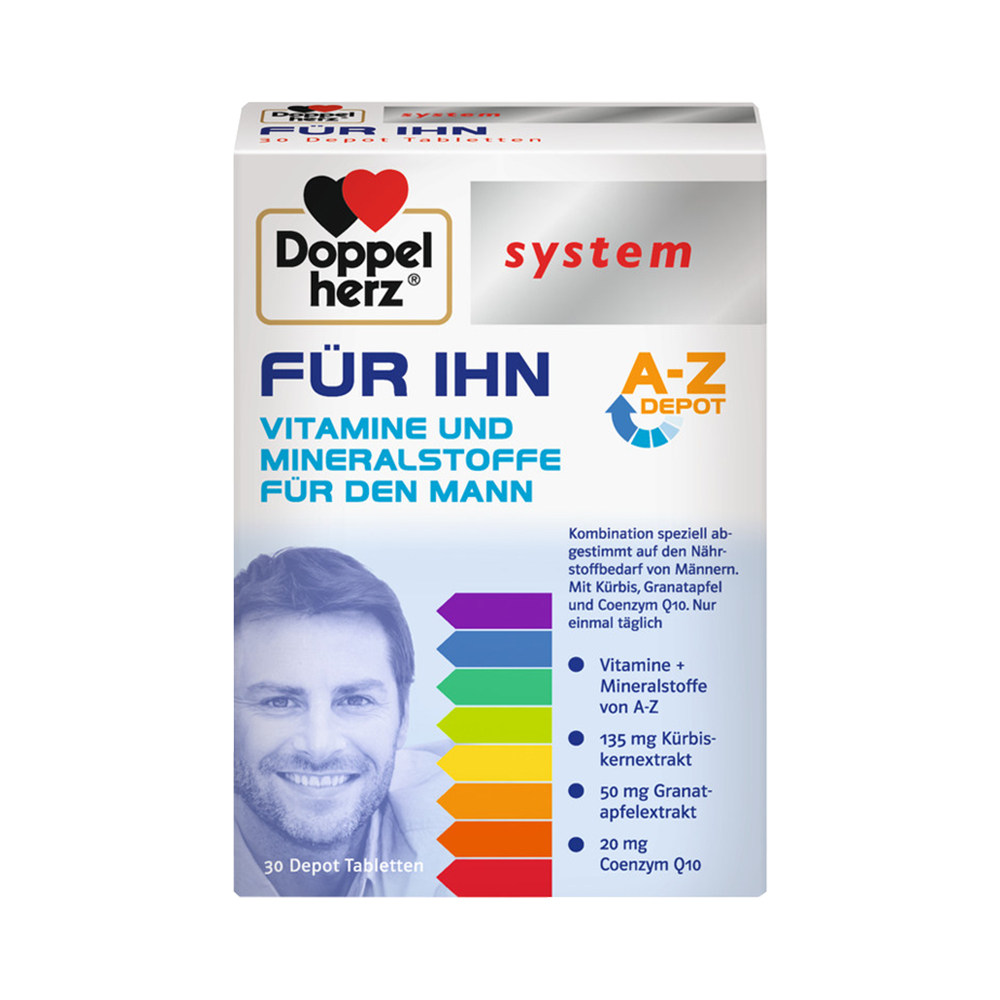 德国双心进口男士复合维生素30片男性矿物质缓释片提升活力正品