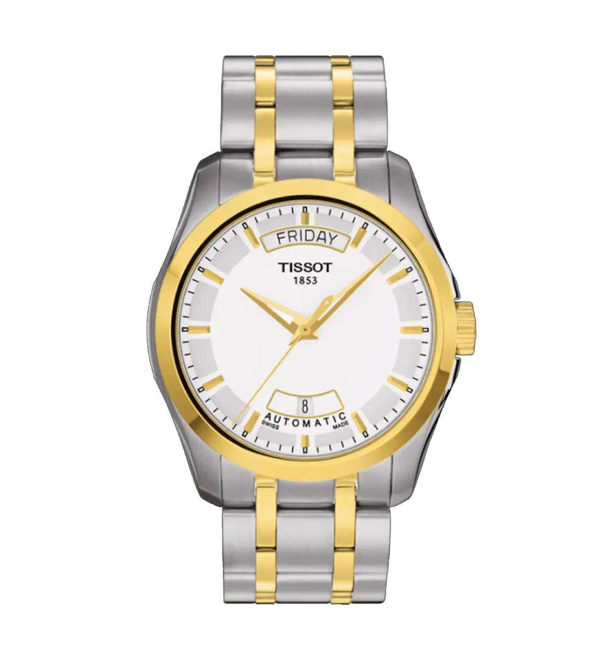 直营tissot天梭库图系列经典间金男士机械腕表瑞士腕表