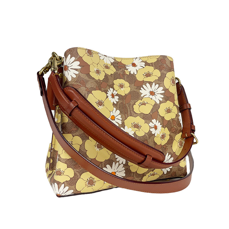 【自营】coach蔻驰女士willow花朵水桶包单肩包斜挎包c9722-b4pez