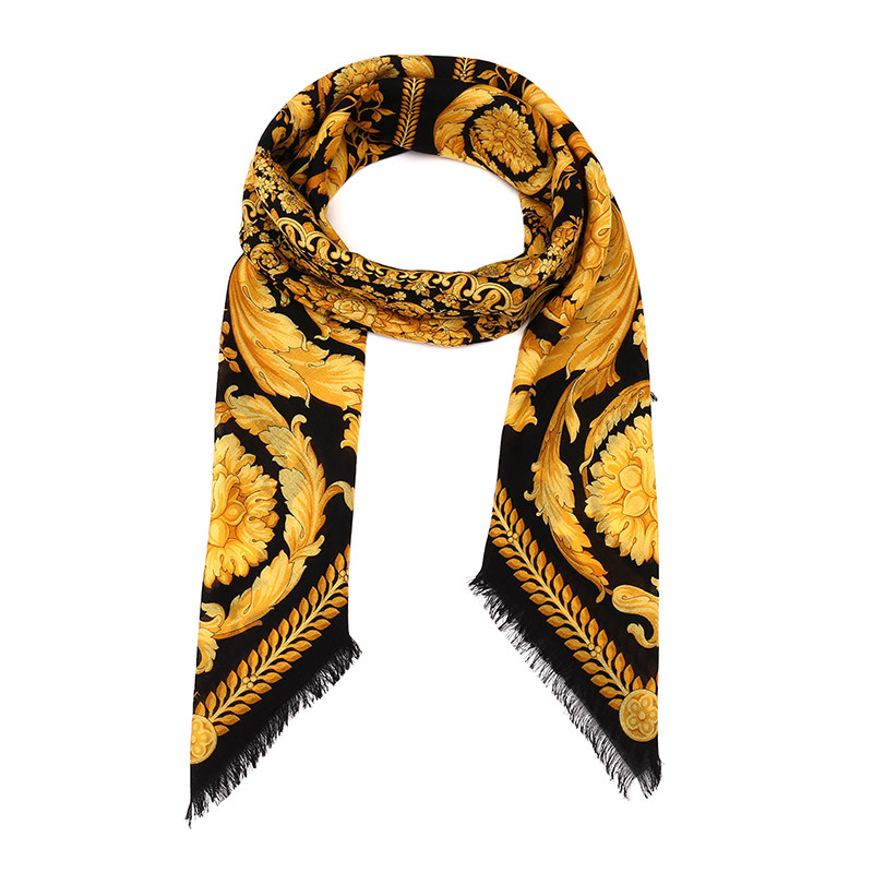 自营versace范思哲男士图案羊毛羊绒围巾大方方巾围巾