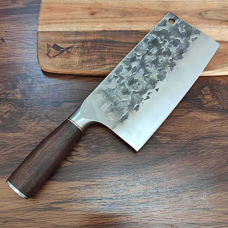 龙泉手工锻打锰钢菜刀超快斩切两用刀锋锋利菜刀