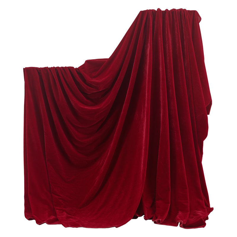 红色加厚摆摊布面料背景拍照布拍照窗帘幕布舞台海绵垫