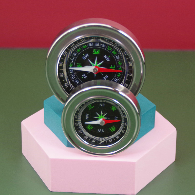 幼儿科学实验室指南针儿童小学生大号不锈钢指北针幼儿科学区材料