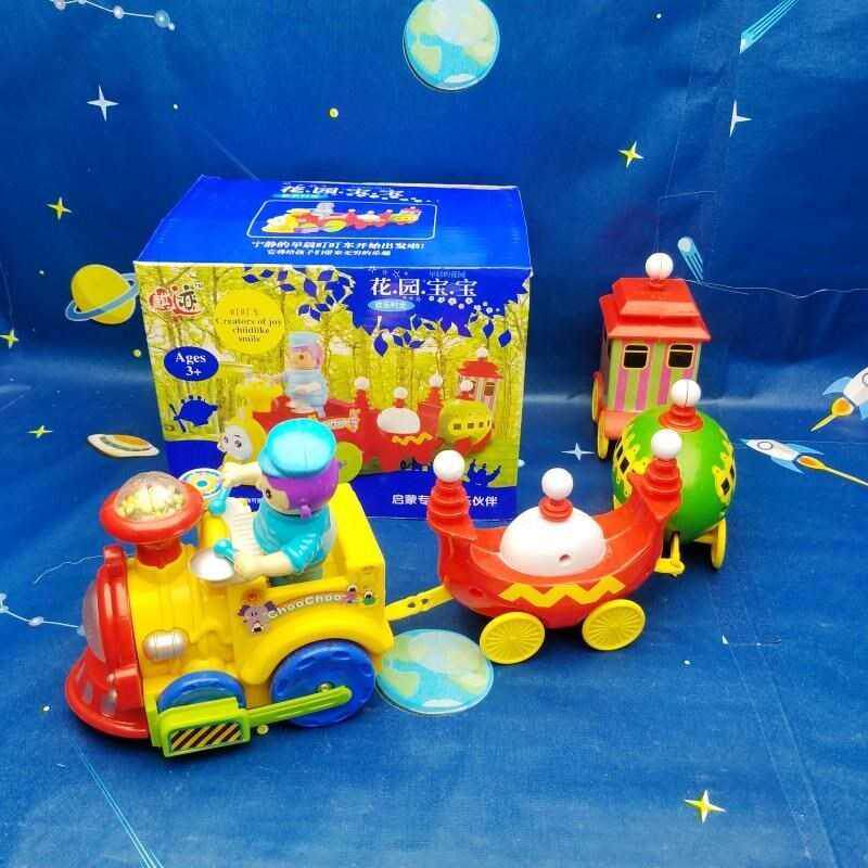 花园宝宝叮叮车花园宝宝飞飞鱼带灯光音乐万向轮电动可到处跑玩具