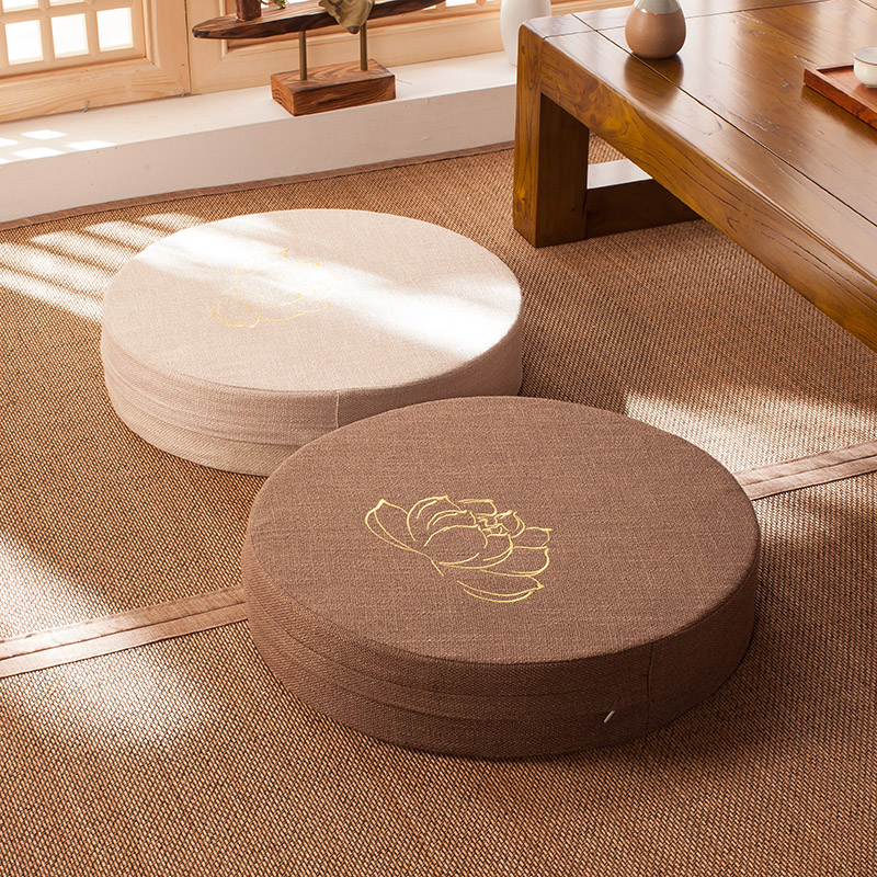 蒲团榻榻米坐垫圆形加厚打坐拜佛跪垫禅修家用蒲团