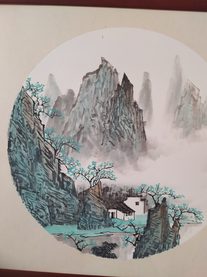 手绘国画青山绿水水墨画写意画新中式山水画客厅书房国画