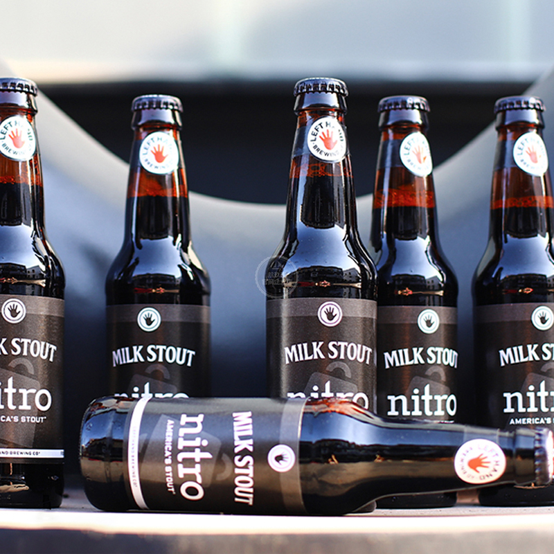 玖汇美国进口左手牛奶世涛氮气版精啤酒355ml啤酒