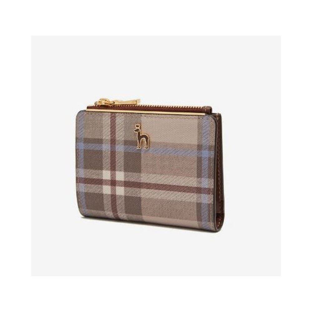 韩国直邮hazzys哈吉斯钱包米黄色时尚百搭格纹设计钱包