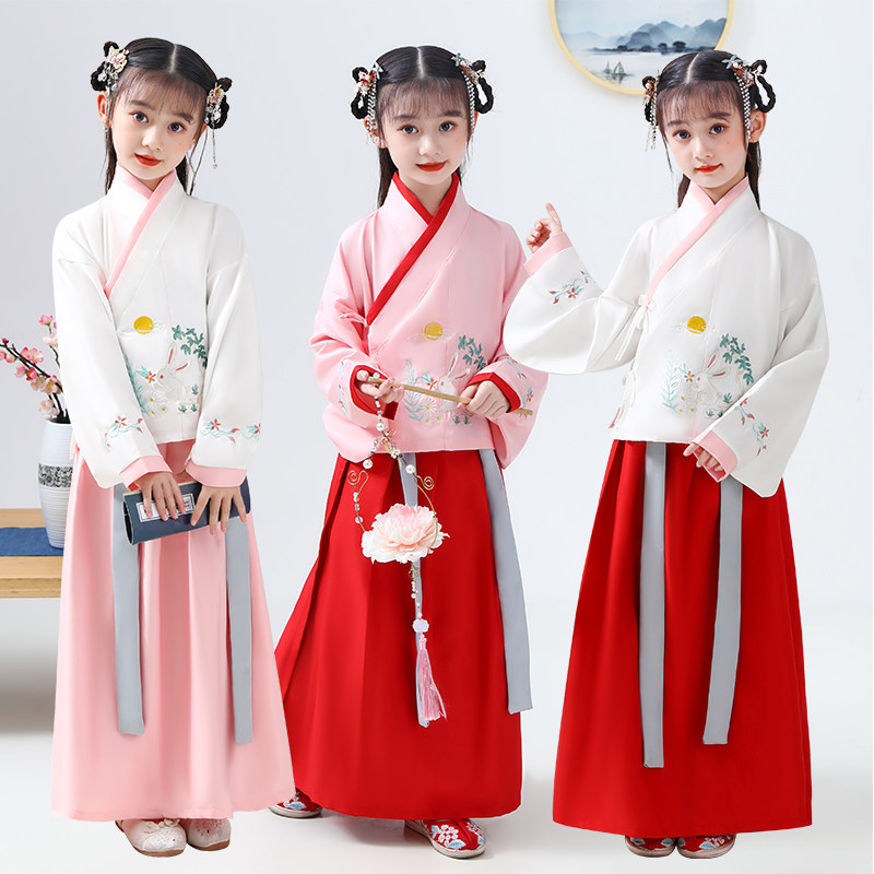 服装儿童国学汉服男童女童中小学生古装小书童三字经儿童演出服