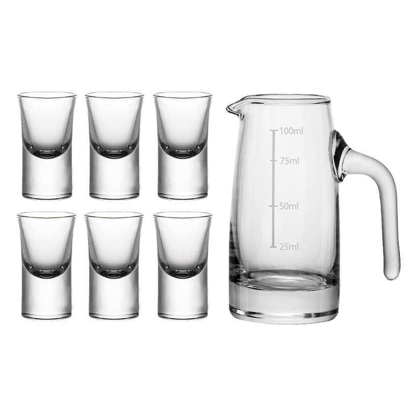 酒杯白酒杯酒具玻璃加厚子弹二两装小一口套装白酒杯