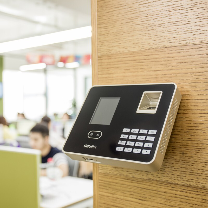 考勤机人脸指纹得力模式2000800张识别混合签到机考勤门禁