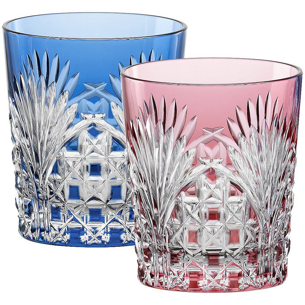 日本直邮kagami江户四角笼目竹叶洛克威士忌酒杯玻璃杯