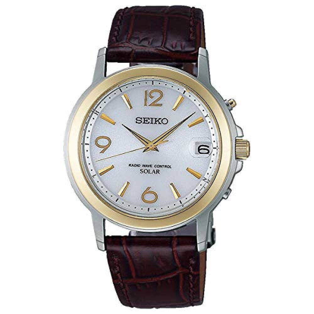 日本直邮seiko精工seikospirit男士皮革表带光能电子手表