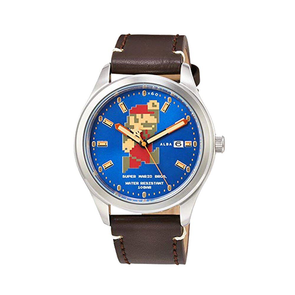 日本直邮alba雅柏男士手表acca401棕色超级马里奥时尚手表日韩腕表