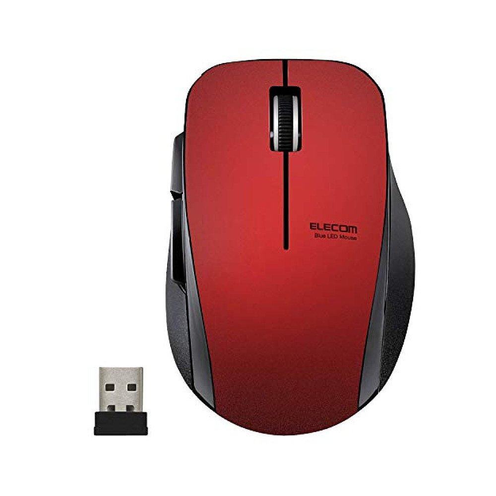 日本直邮elecom无线鼠标接收器尺寸静音按钮红色无线鼠标