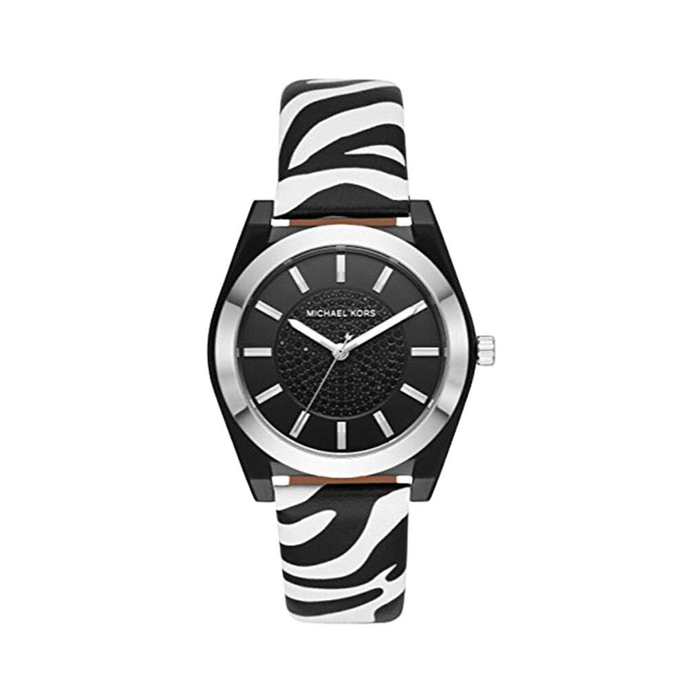 日本直购michaelkors迈克高仕女士黑白斑马纹理日韩腕表