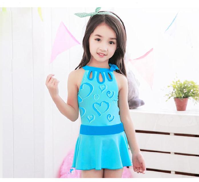 儿童泳衣女女女童4岁走秀学生连体短裤裙裤儿童泳衣