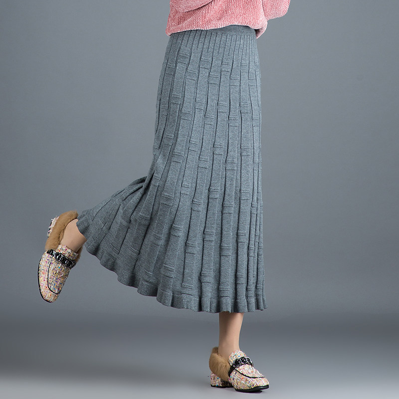 毛线针织半身裙秋冬季女冬天