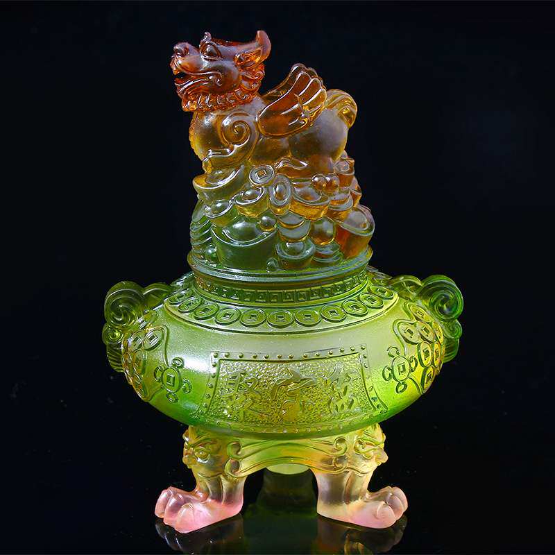 开光2021年祥安安灵阁八方运财鸿财大展琉璃摆件摆件