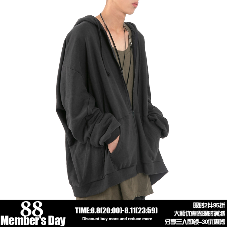 【RHOME HOUSE】韩国ins风宽松百搭运动休闲连帽卫衣拉链毛圈外套