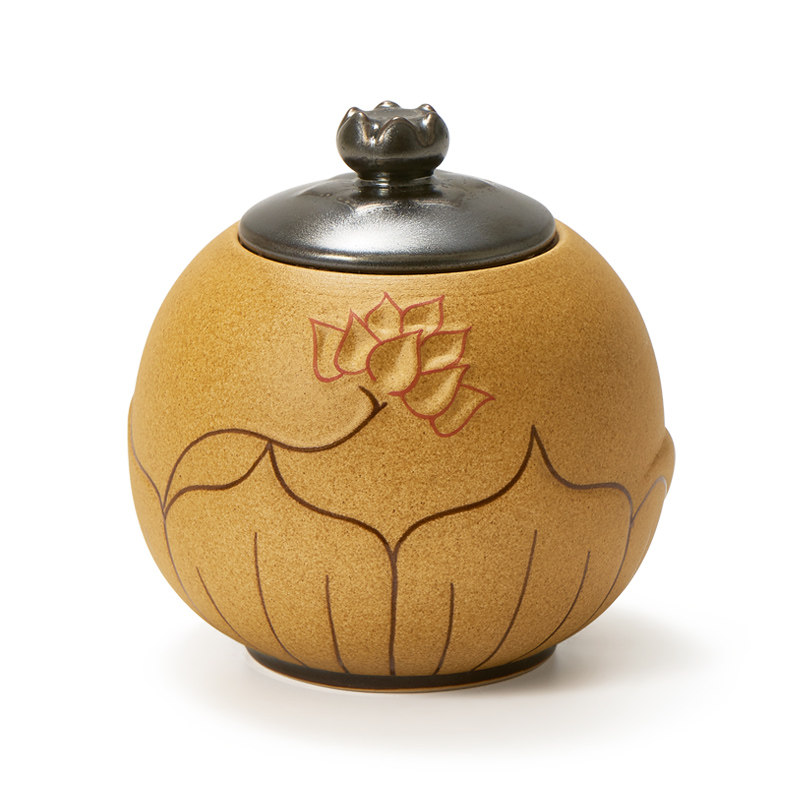 敦煌文创莲音愿茶叶罐陶瓷2022新年长辈送礼国潮风格同事人气特惠