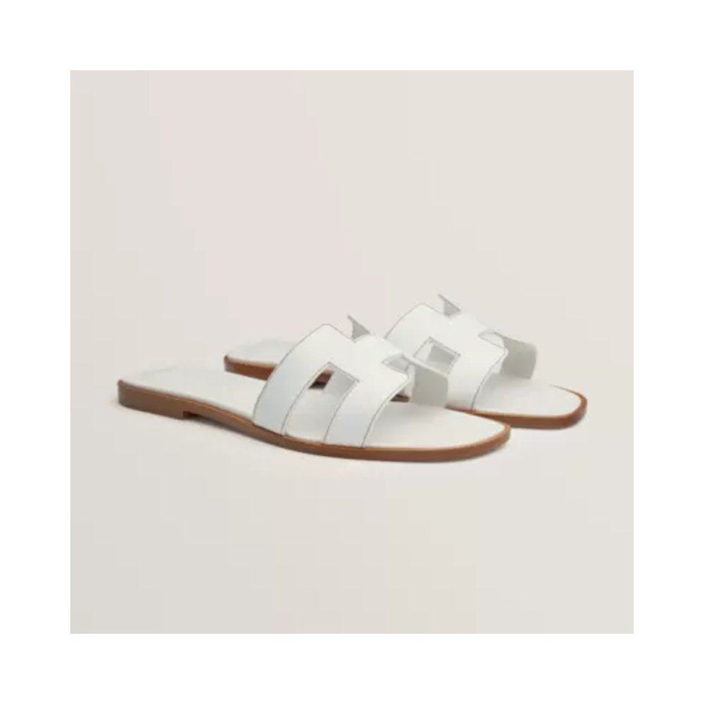 欧洲直邮预售两周hermes爱马仕女士凉鞋拖鞋白色时装凉鞋