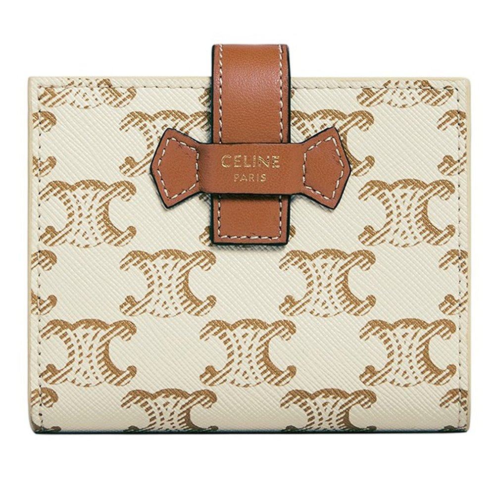 欧洲直邮celine赛琳春夏新款小号白色凯旋印花钱包