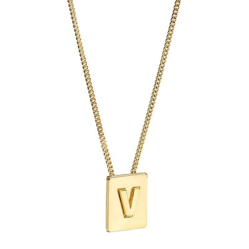 celine赛琳经典26字母饰面黄铜项链