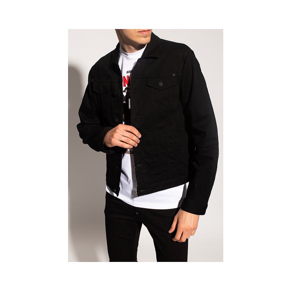 香港直邮dsquared2黑色徽标牛仔外套s79am0023s30564夹克