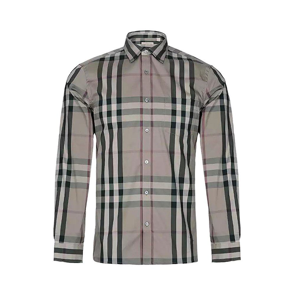 欧洲直采香港仓发burberry巴宝莉男装衬衣卵石色棉衬衫