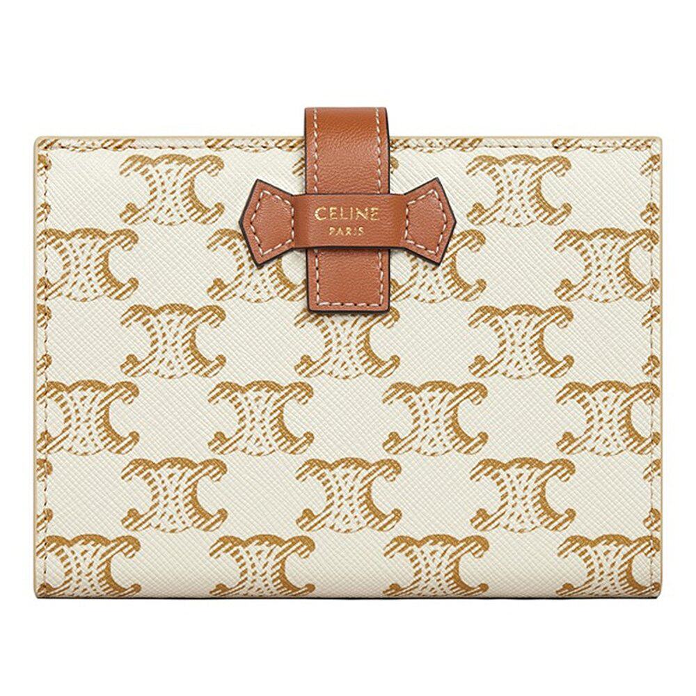 欧洲直邮celine赛琳21春夏新款中号白色凯旋印花涂层帆布黄褐