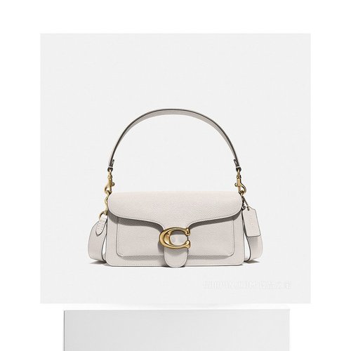 欧洲直邮coach蔻驰tabby26系列女士皮革白色手提斜跨单肩包