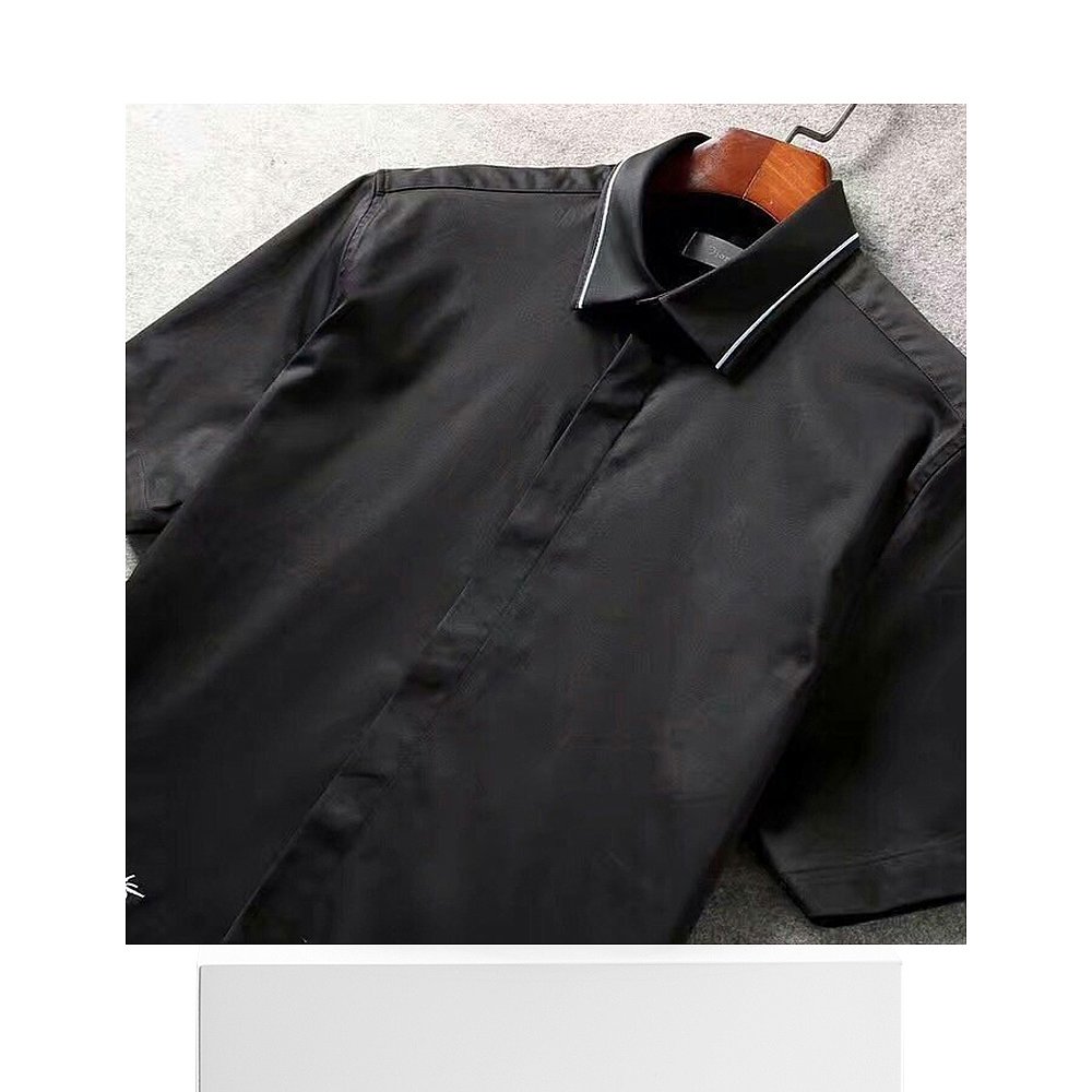 香港直发diorhomme迪奥黑色短袖衬衫柔软亲肤衬衫