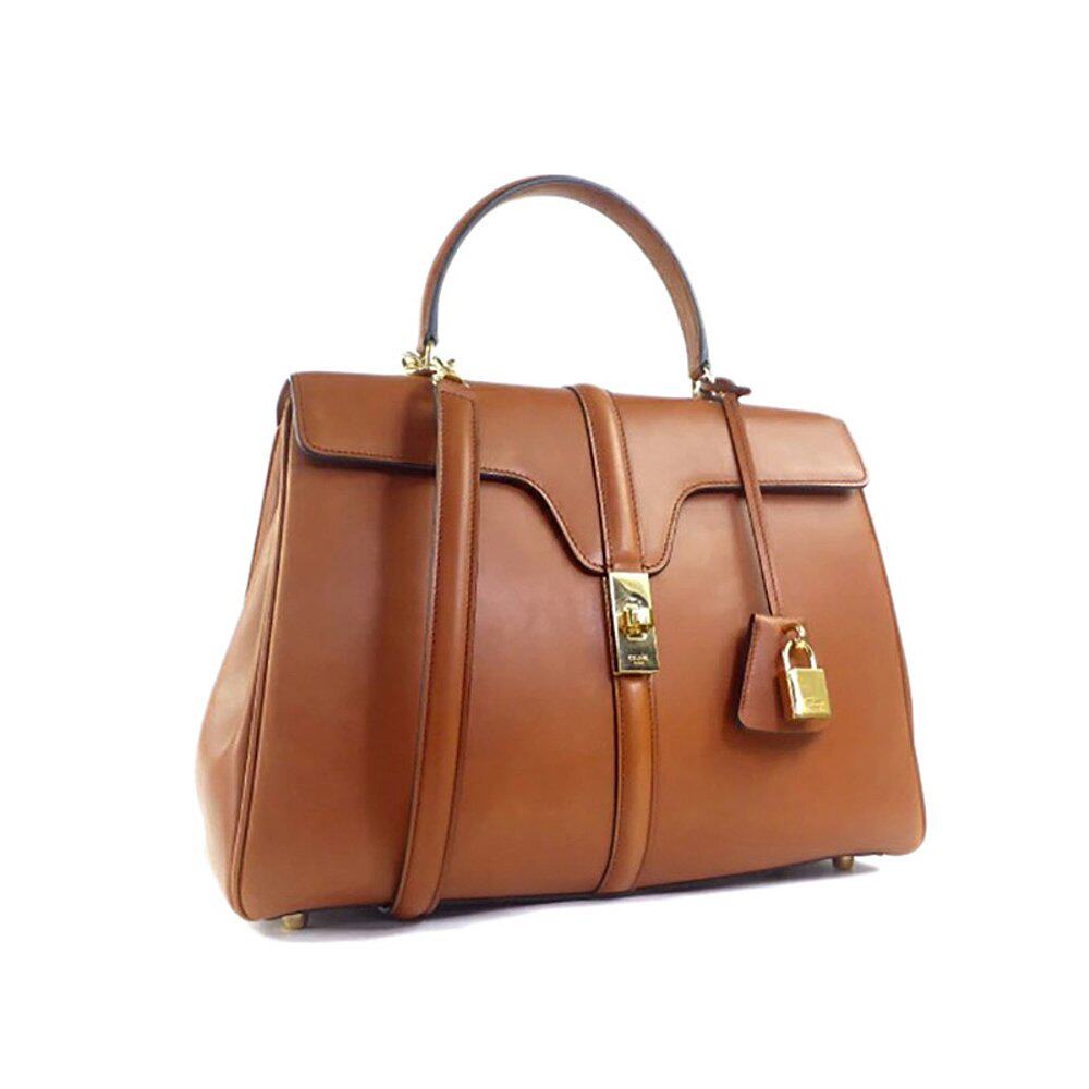 欧洲直邮celine赛琳经典女士中号焦糖色牛皮光面通用款女包