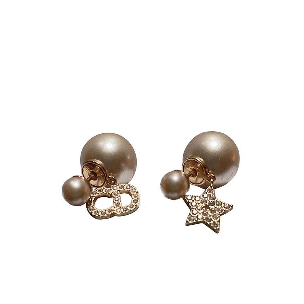 欧洲直邮dior迪奥tribales系列女士白色cd字母耳钉