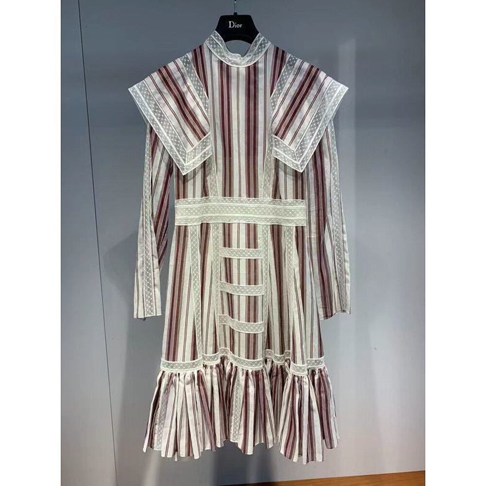 香港直邮christiandior条纹印花连衣裙911r24a3810连衣裙