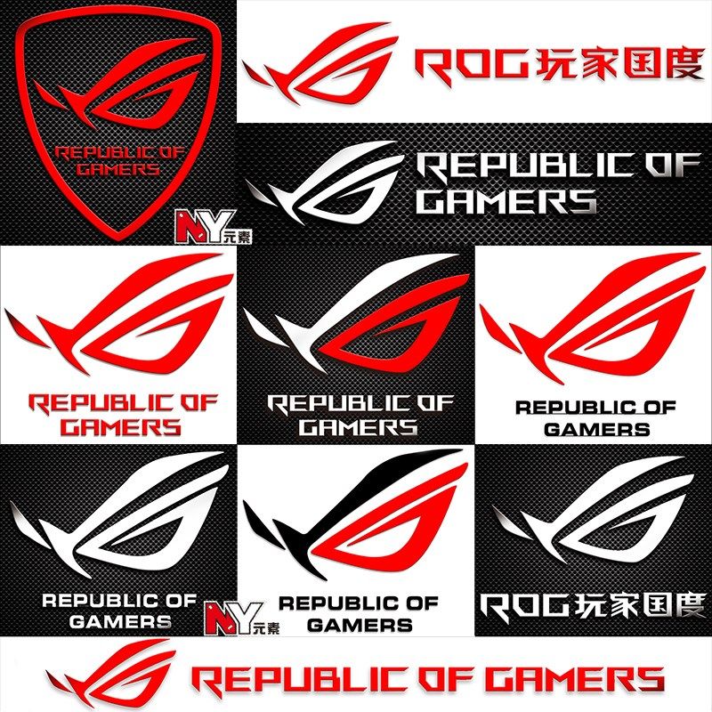 华硕rog玩家国度logo金属手机电脑机箱贴纸拜金动漫挂件