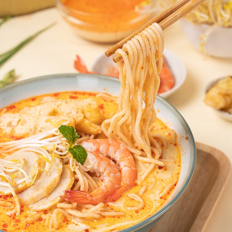 新加坡进口百胜叻沙风味味全麦拉拉面油炸方便面方便面