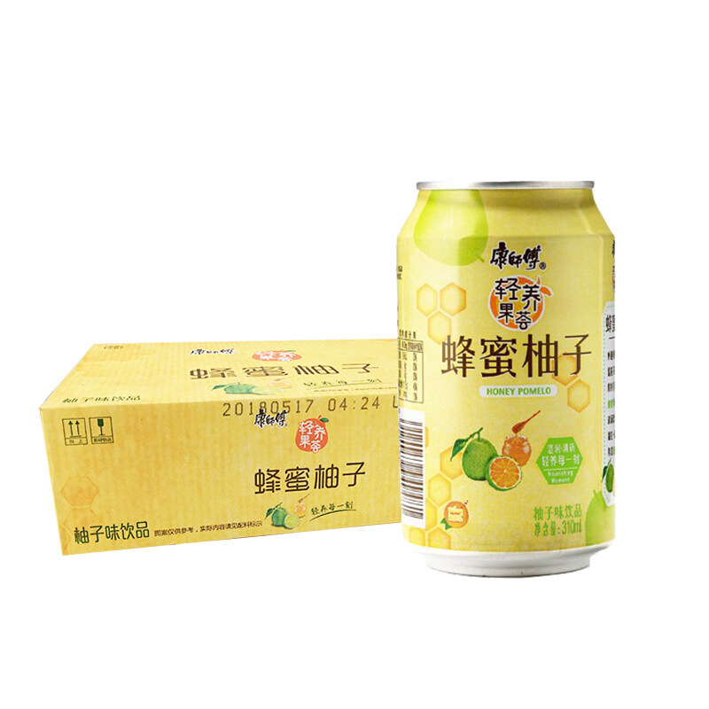 康师傅蜂蜜柚子310ml24罐整箱夏日风味饮品烧烤果味