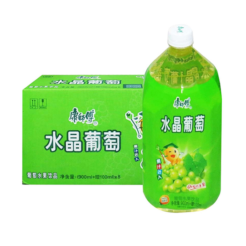 康师傅水晶葡萄1000ml12瓶整箱果汁汽水饮品夏日果味