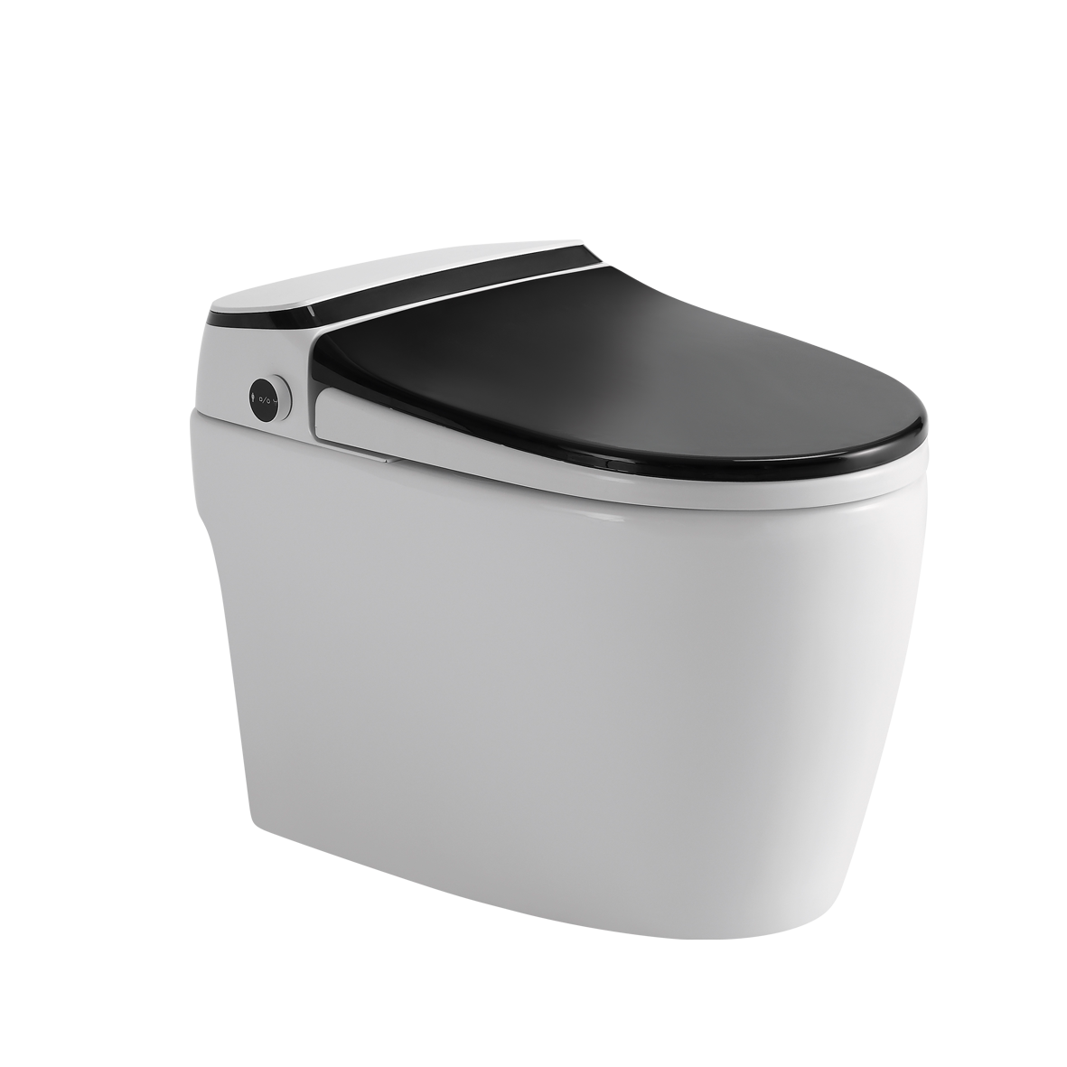 鲸卫浴 北欧黑 全自动翻盖一体即热烘干无水箱智能马桶坐便器a257