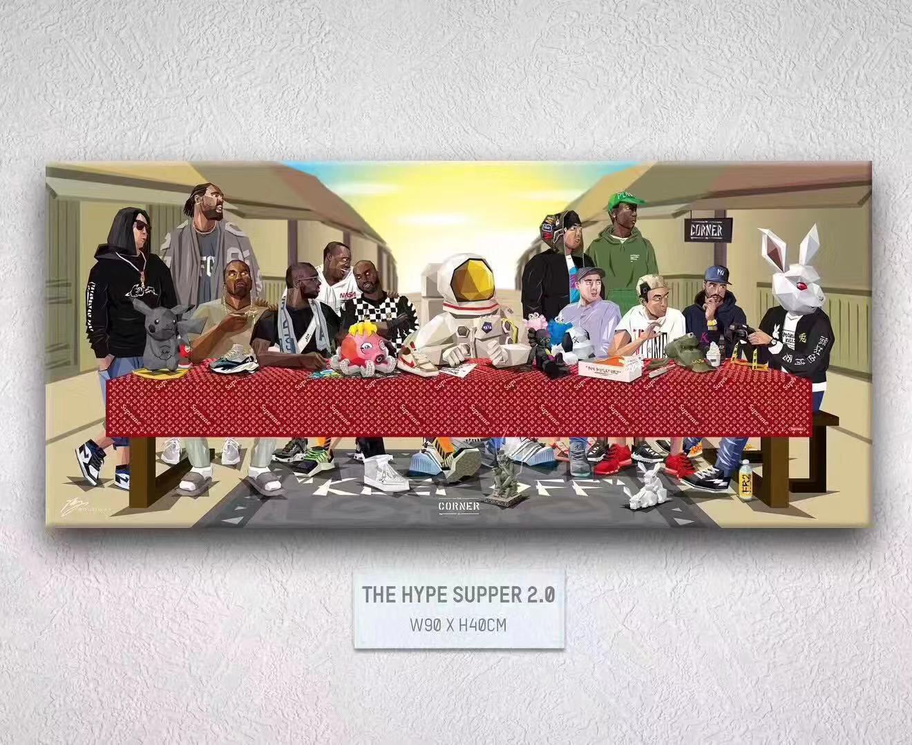 潮流潮牌corner最后的晚餐kwas装饰画壁画全球各大界巨版画