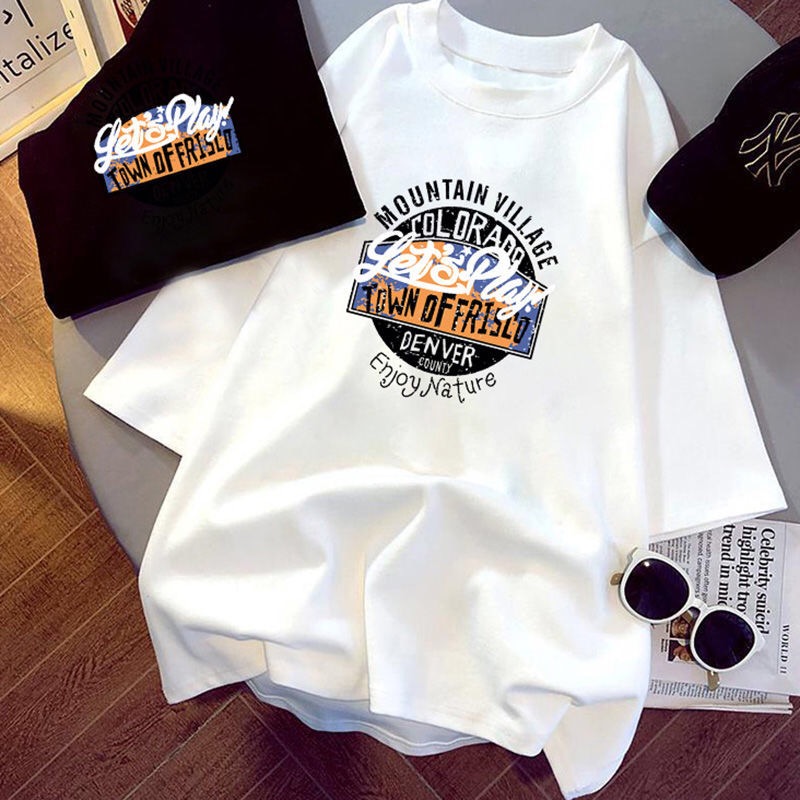 2022春夏新款韩版宽松中长款百搭纯棉白色半袖体恤短袖t恤女上衣