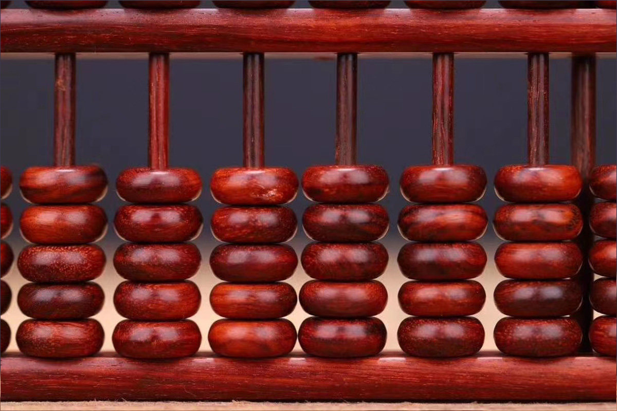 算盘印度小叶紫檀13档红木算珠木质老式珠算木雕