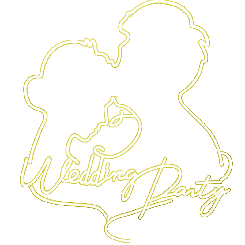 婚礼logo人像剪影发光字母舞台背景装饰情侣头像广告牌