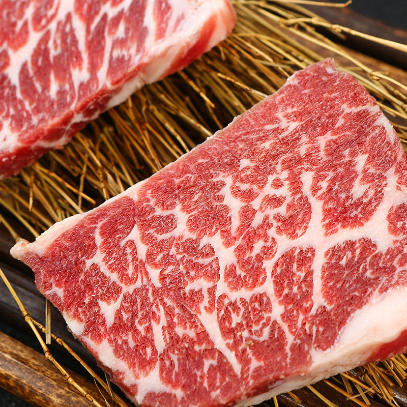 日式家庭烤肉食材肥牛和牛m7牛肉片澳洲雪花新鲜原切烧烤套餐切片