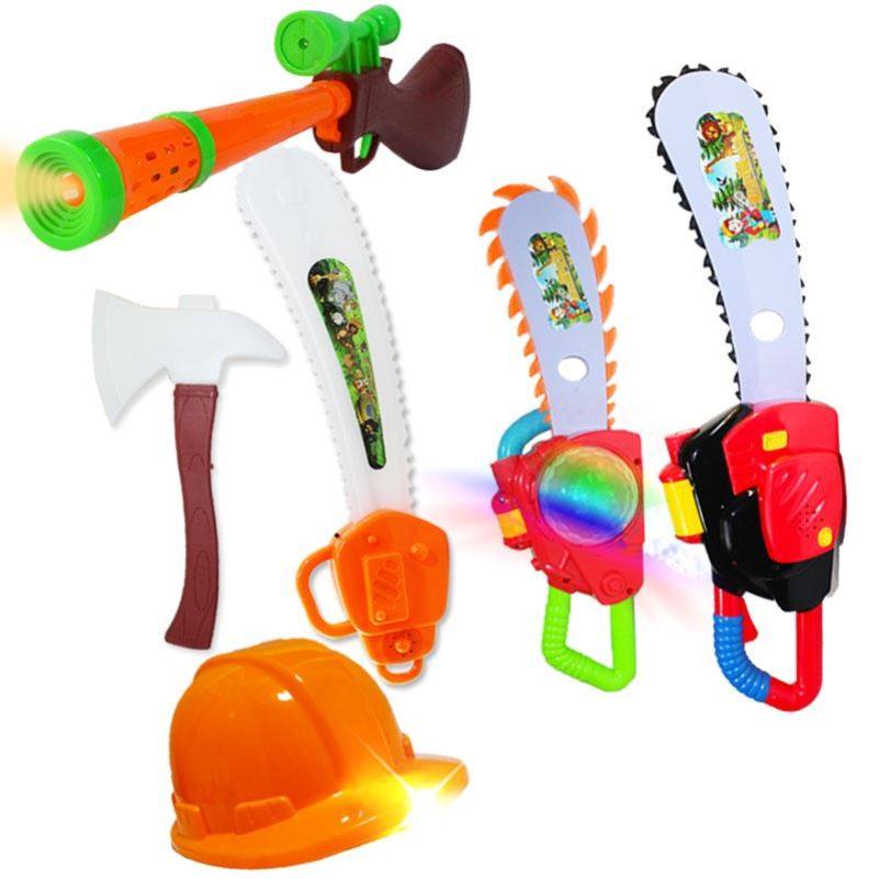 光头强电锯玩具套装熊出没砍树伐木家用儿童大号电动玩具枪